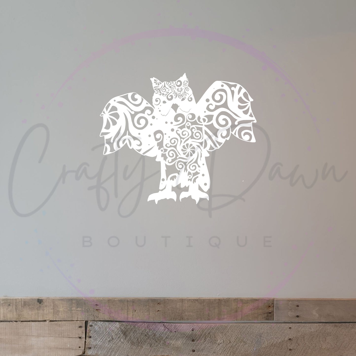 Owl Mandala Decal 2