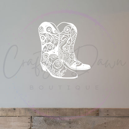 Cowboy Boots Mandala Decal