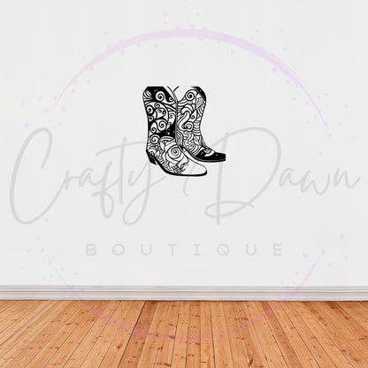 Cowboy Boots Mandala Decal