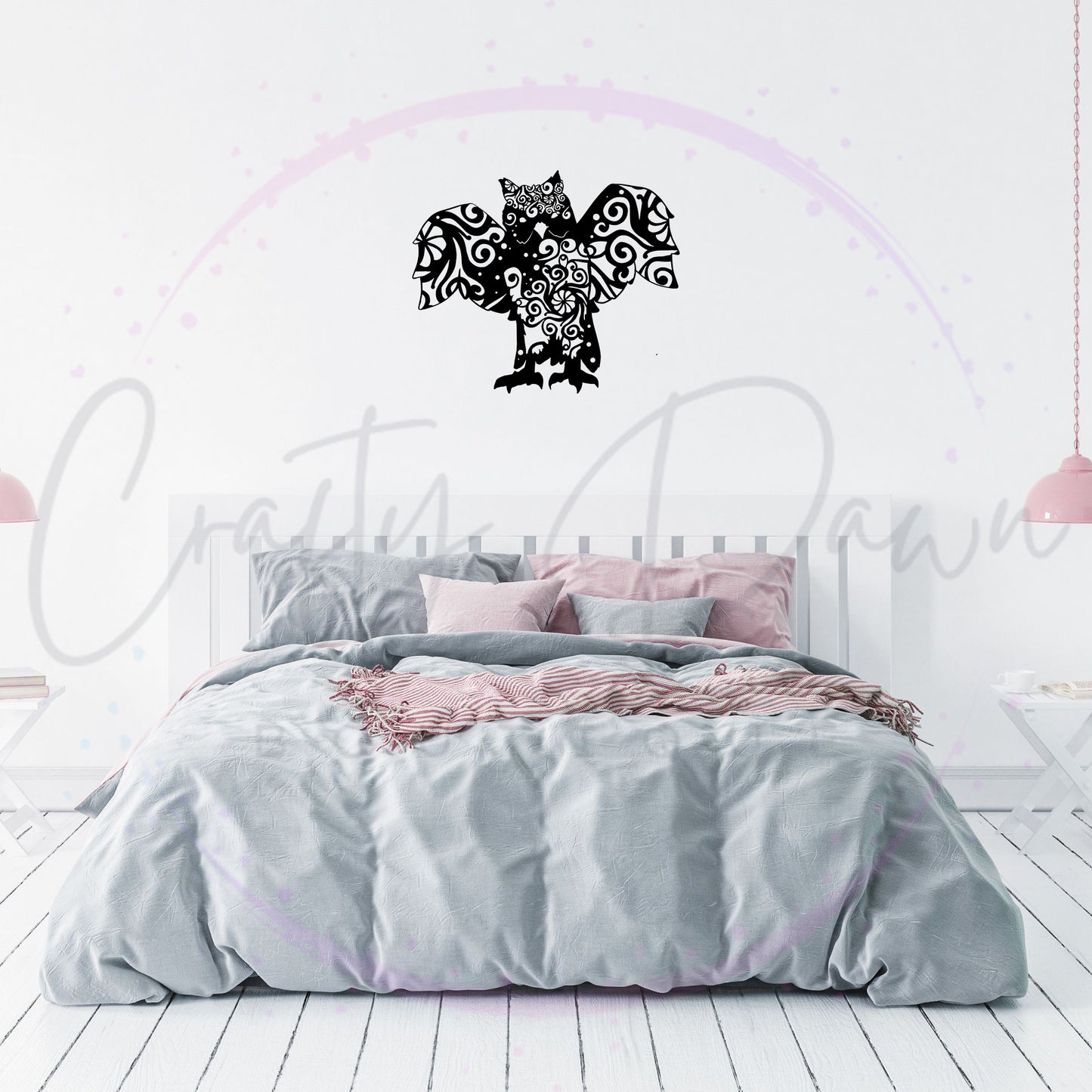 Owl Mandala Decal 2