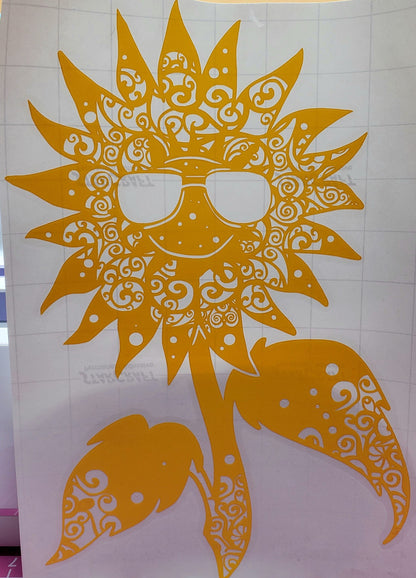Cool Sunflower Mandala Decal
