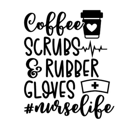 Coffee Scrubs & Rubber Gloves Decal