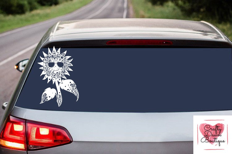 Cool Sunflower Mandala Decal