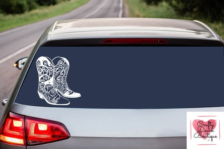 Cowboy Boots Mandala Decal