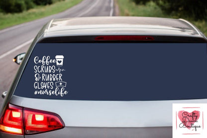 Coffee Scrubs & Rubber Gloves Decal