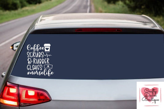 Coffee Scrubs & Rubber Gloves Decal
