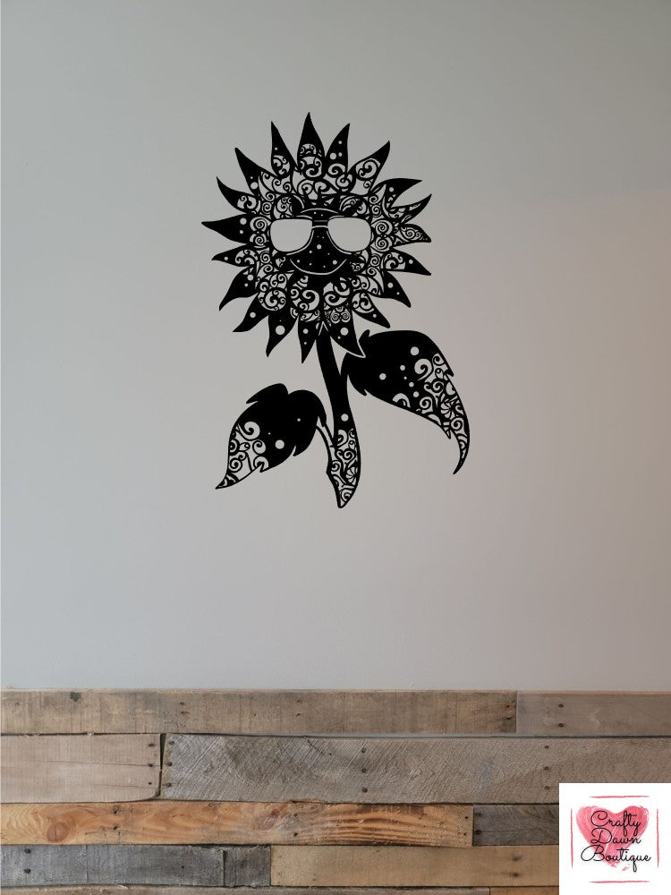 Cool Sunflower Mandala Decal